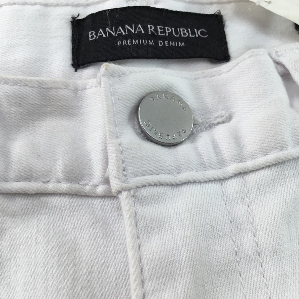 NWT BANANA REPUBLIC WHITE DENIM RAG HEM JEAN 27 - Picture 11 of 12